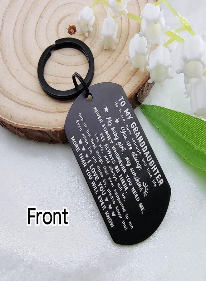 DGXMD To My Granddaughter Gifts - Engraved Metal Granddaughter Keychain - Birthday Graduation Gifts for Granddaughters from Grandma Grandpa - Image 3